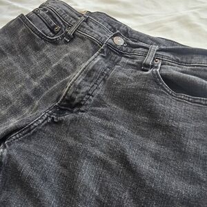 Hollister Men’s 34 Black Denim Shorts Distressed